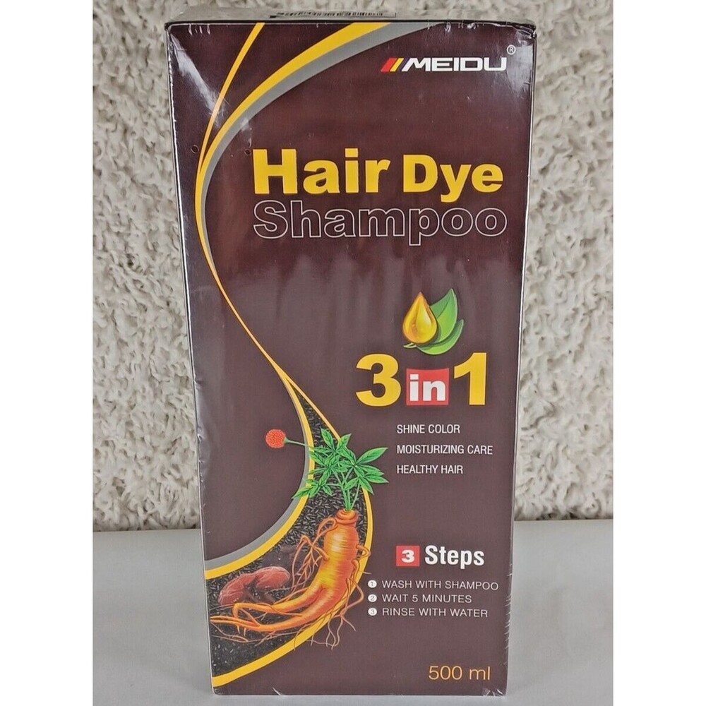 Hair Dye Shampoo 3 in 1 CHESTNUT BROWN C-6 Meidu Professional Cover Gray Hair